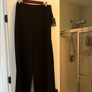 NWT Halston  XL Elegant Black Wide Leg Pants